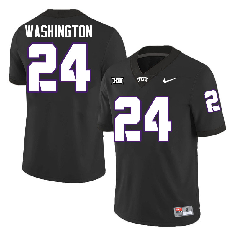 #24 Ar'Darius Washington TCU Jersey,Texas Christian University Horned Frogs Football Jersey-Black